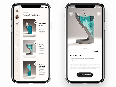 Art gallery app art ux ui design app ios