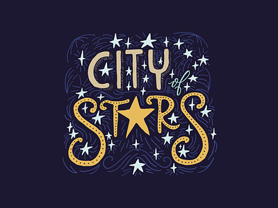 City of Stars custom hand lettering letters type typography