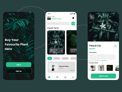 Plant App UI app application application ui design flat ui uidesign userinterface