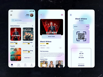 Movie Ticket Booking App app application application ui design minimal movie booking ticket booking ui uidesign userinterface