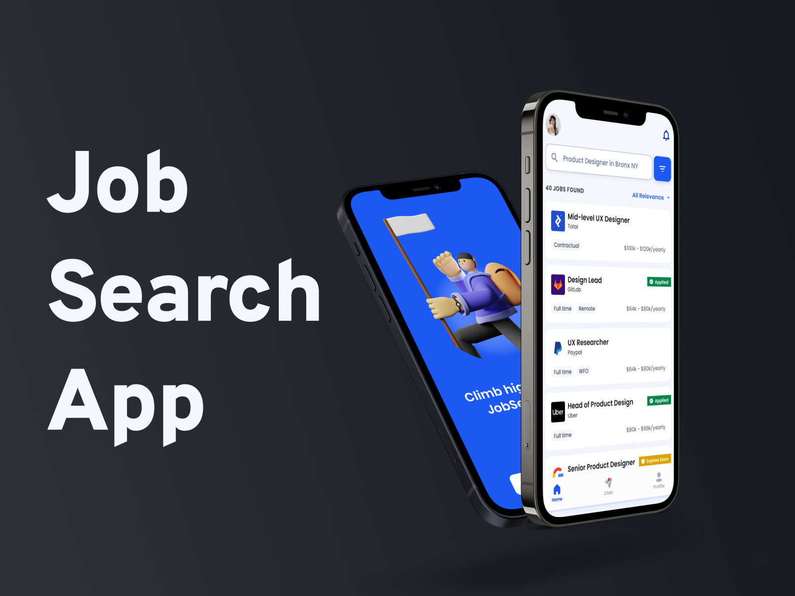 Job Search App by Giridhar Pabbati on Dribbble