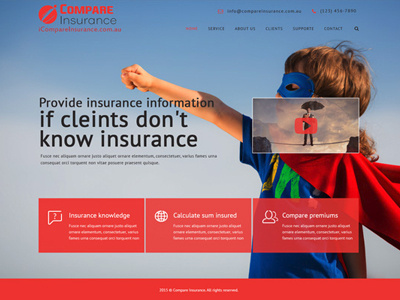 Compare Insurance landing page website design