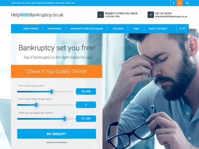 Help with Bankruptcy landing page website design