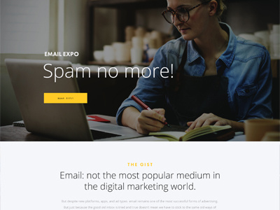 Spam no more! landing page website design