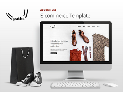 Paths - Adobe Muse E-commerce Template adobe muse agency busines clean corporate creative e commerce minimal multipurpose personal responsive startup