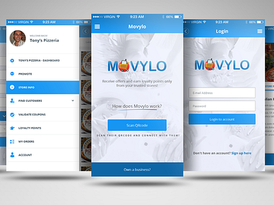 Movylo App app app design mobile app