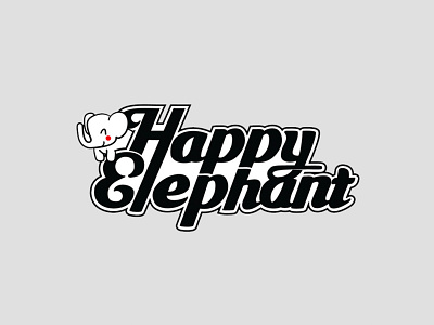 Happy Elephant script Logo