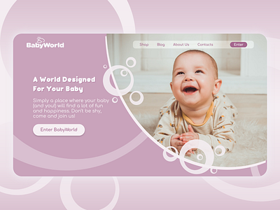 BabyWorld Store Landing Page baby baby care baby clothes baby shop baby store design hero landingpage shop store ui web web design website