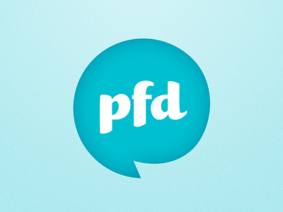 PFD Studios friendly fun happy logo round speech bubble