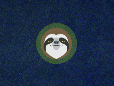 Sloth animal blue creepy green icon noise slog wild