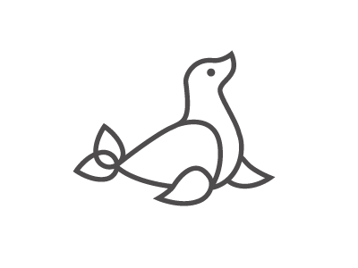 Seal animal icon line logo seal