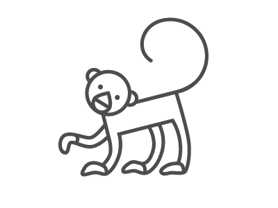 Monkey animal icon line logo monkey