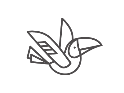Toucan bird fly icon line logo toucan tropical wing