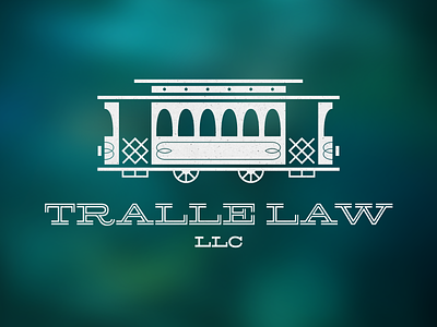 Tralle Law LLC Logo identity illustration law law firm logo ornament street car traffic tralle transportation trolley car wheels