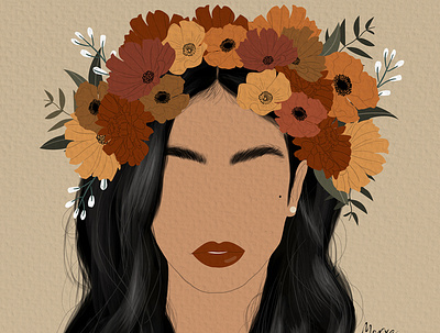 Flower crown digital painting digitalart illustration