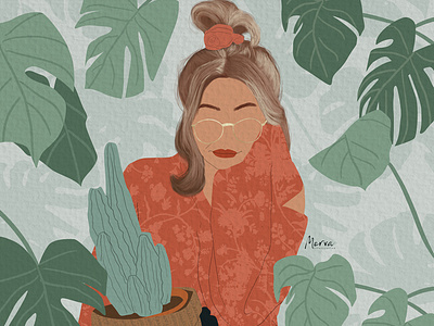 The woman with her plants