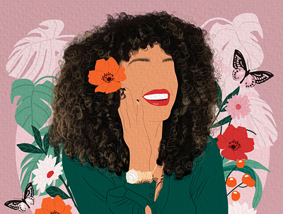 The happy woman digital painting digitalart illustration