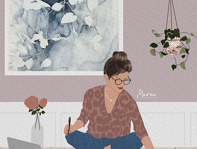 Home office digital painting digitalart illustration