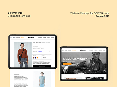 BOWEN ecommerce page