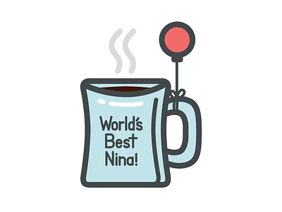 World's Best Nina balloon coffee mug
