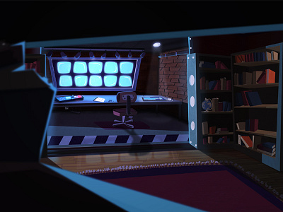 Secret Lab adventure background childrens animation concept art lab lair secret space