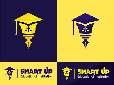 Smart Up Educational Institution branding branding design educational educational logo illustration logo school yellow
