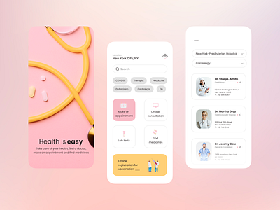 Medical mobile app app appointment clean design doctor health mobile ui ux