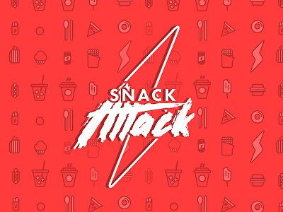 The Snack Attack icon icons lightning pizza snacks