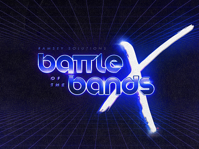 Ramsey Solutions Battle of the Bands X 80s branding concept futuristic logo retro
