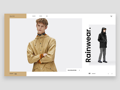 Rainwear editorial fashion layout typography ui ux