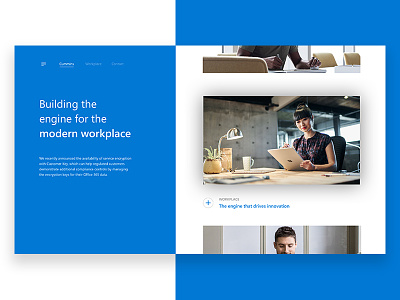 Modern Workplace editorial layout microsoft typography ui ux