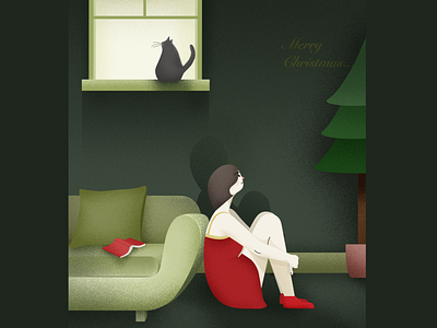 Lonely Christmas Eve design illustration ui web website