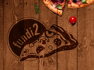 logo design "fundi2" cheese food logo pizza wood