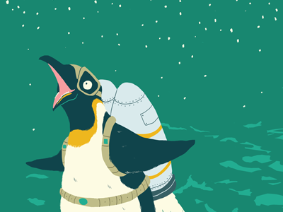 Rebel Jetpack Penguin Skate Deck Design