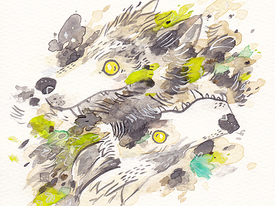 Secrets animal painting traditional watercolor wolves
