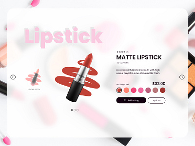 Daily UI - #012 E-Commerce Shop (Single Item) - cosmetics dailyui012 e commerce design e commerce eshop lipstick ui