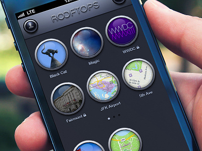 Rooftops home screen interface ios iphone photoshop rooftops stone ui