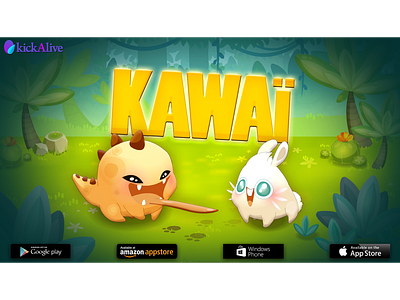Application du jeu mobile "KAWAï" application creature cute kawaï kickalive mobile game smartphone video game