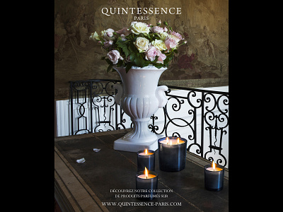 Flyer de Quintessence Paris candle flyer fragrance graphic design luxury quintessence paris visual design