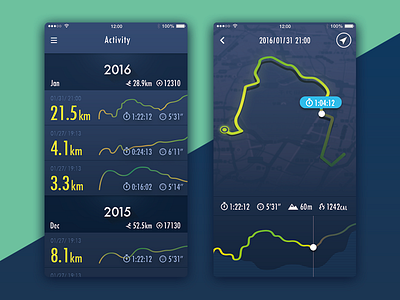 Nike+ UI Concept design ios nike running ui