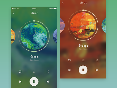 Day009 - Music player app design flat music player ui