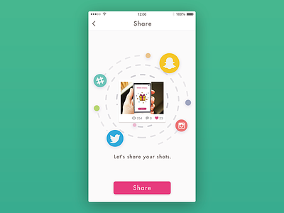 Day010 - Social share app dribbble instagram share social twitter ui