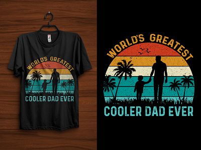 World's greatest cooler dad ever vintage graphic t-shirt design