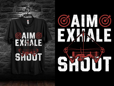 Aim Exhale Shoot T-Shirt Design 5 fundamentals of shooting breathe exhale graphic design illustration inhale or exhale before shooting shooting smallbore shooting breathing