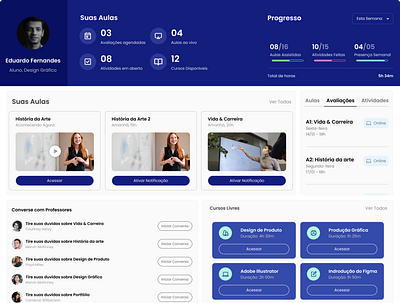 Education Platform blue cards dashboard design education figma learning online courses platform school study ui ui design ux