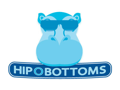 Kids Clothing Line: Hip-O-Bottoms Logo Project clothing hip hippopotamus identity kids logo