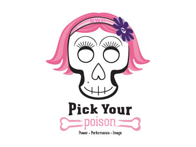 Girlyskull (update) bones design flowers girly logo pink poison skull