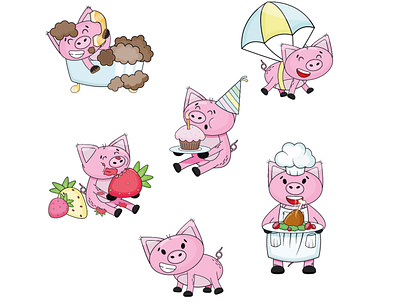 Piggy's stories adobe illustrator character illustration vector