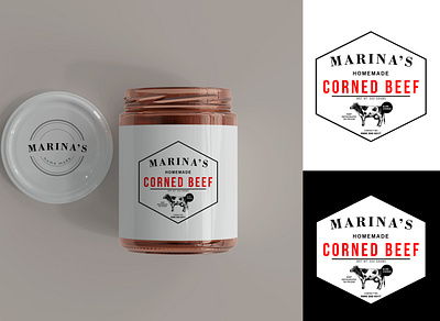 Marinas Corn Beef creative design creative logo illustration illustrator logo design logos packaging packaging design pattern photoshop print