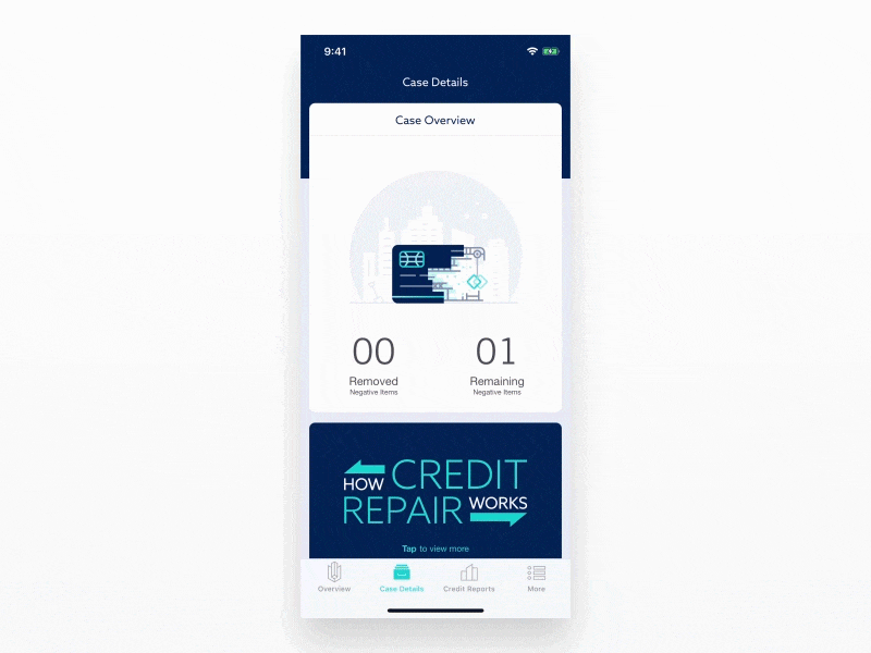 Credit Repair Animation after effects ios mobile swift